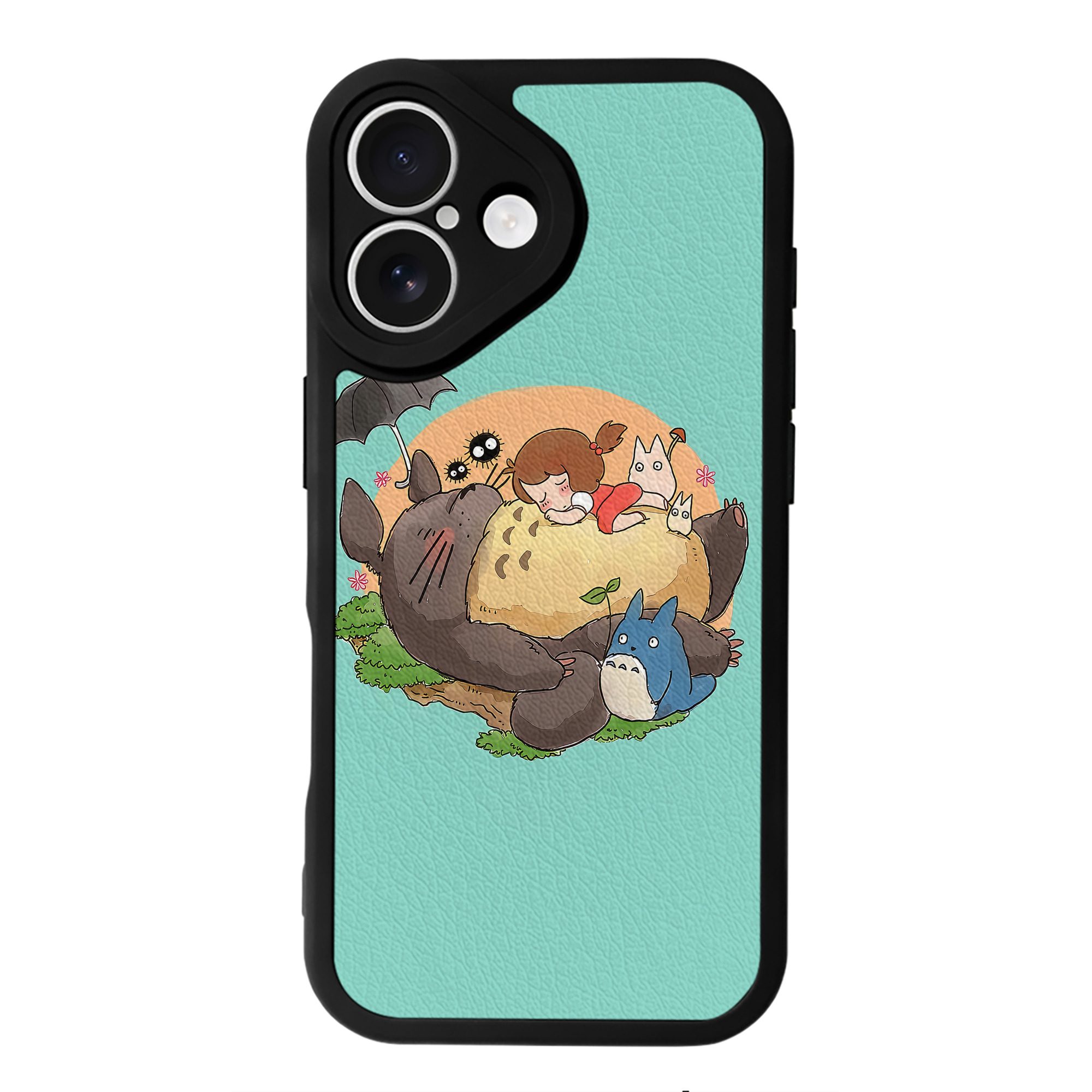 となりのトトロ 草壁メイ 草壁サツキ My Neighbor Totoro Satsuki Kusakabe Mei Kusakabe 【iPhone 16シリーズ対応】シリコンスマホケース（レザー調） 材質：シリコン